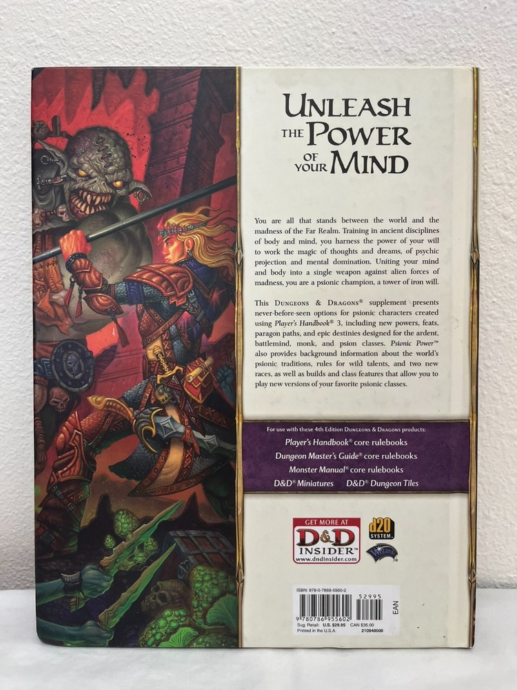 Dungeons and Dragons 4e Psionic Power - Hardcover