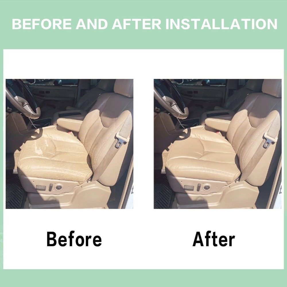 Driver Side Bottom Microfiber Leather Replacement Seat Cover & Seat Foam Tan