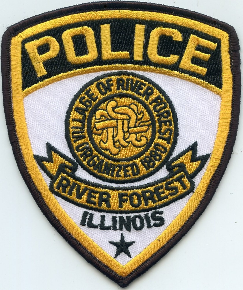RIVER FOREST ILLINOIS IL 白色背景警察补丁-