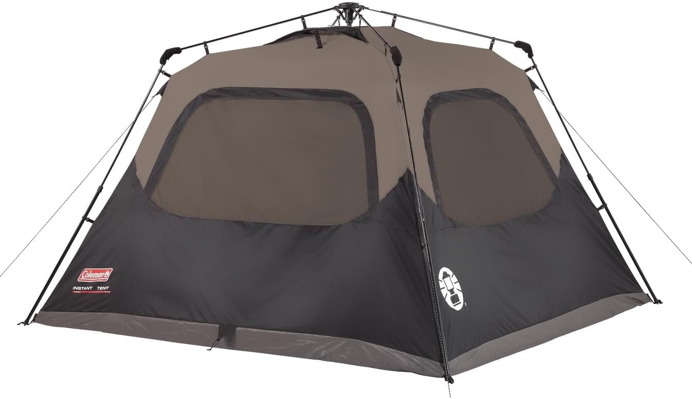 Coleman 4-Person Cabin Camping Tent with Instant Setup, 1 Room, Gray