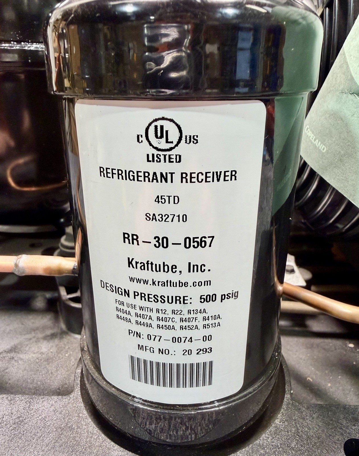 Copeland M6EM-0020-IAA-028 Condensing Unit R404A, 1/6 HP, 115V, ASE12C4E-IAA-103