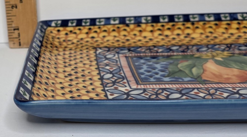 Williams Sonoma Sicily Rectangular Platter 14.25” Portugal Fruit Design
