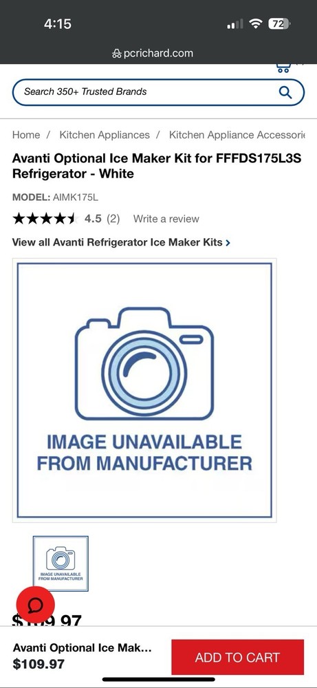 Avanti Ice Maker Kit