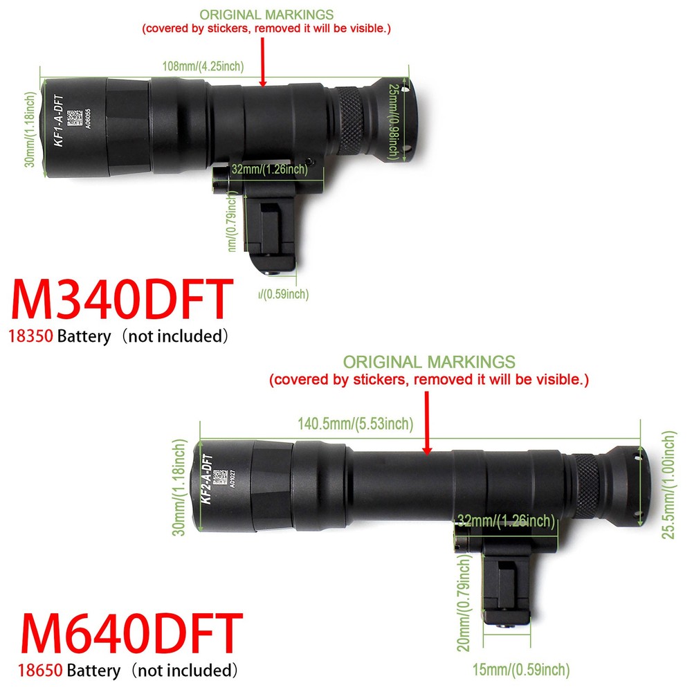 M340DFT / M640DFT Flip-out LED Flashlight with Switch + Mlok Mount / Only Light