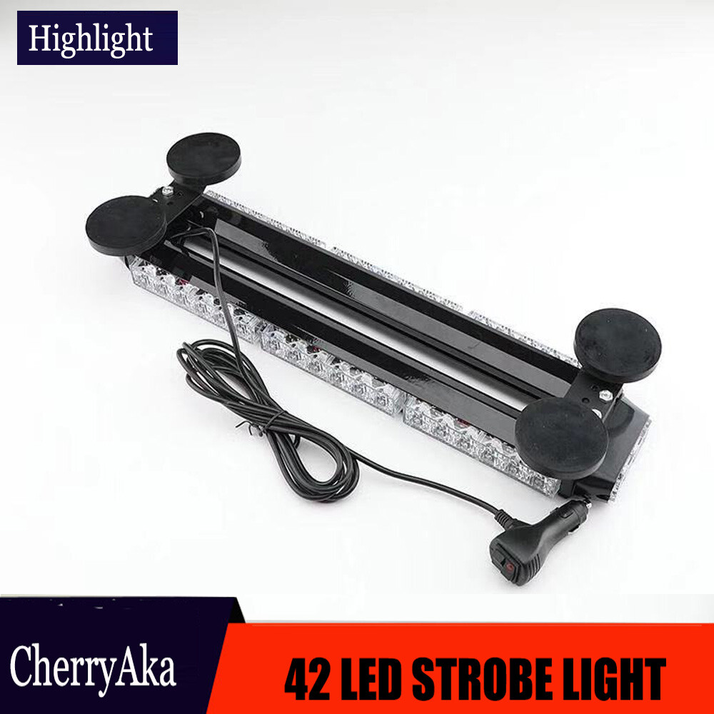 21" 42LED 126W Emergency Warning Double Side Strobe Flash Light Bar Amber
