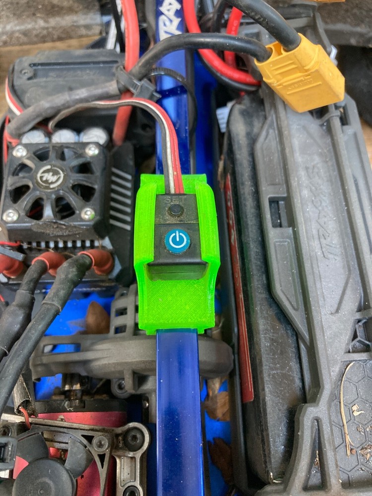 Green Traxxas Sledge Hobbywing Switch Mount 