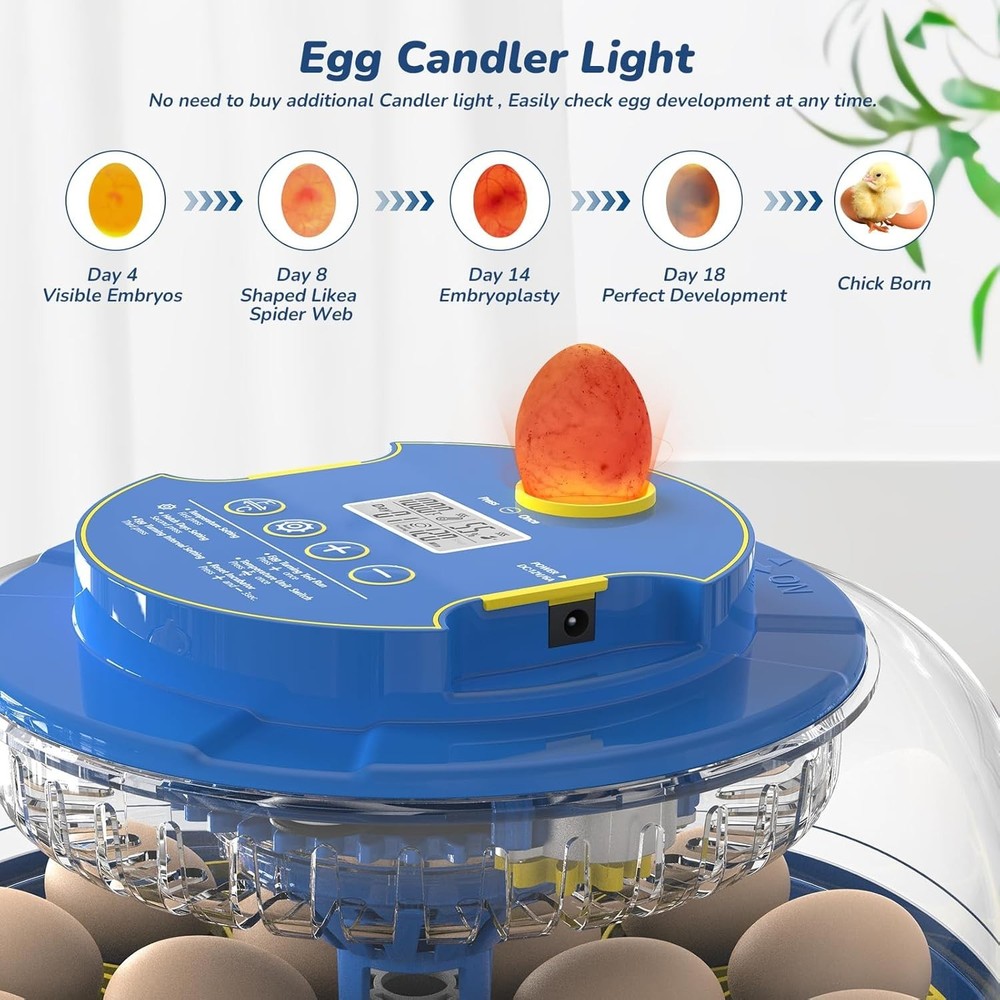 Incubator for Hatching Eggs with Automatic Egg Turning & Temperature/Humidity...
