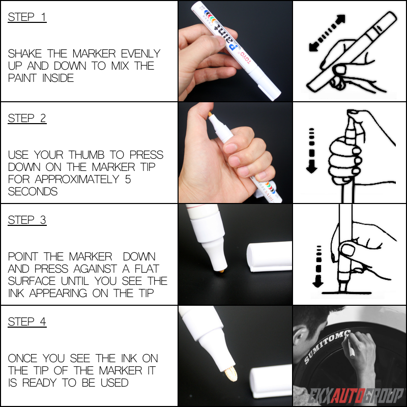 Tire Permanent Paint Marker Pen Car Tyre Rubber Universal Waterproof Oil Based