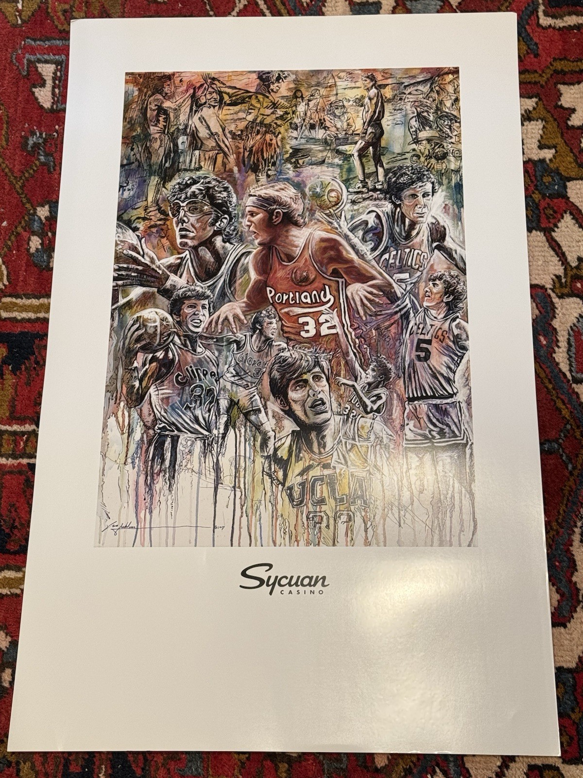 Bill Walton Personally Owned Promotional Sycuan Gene Locklear Basketball Poster