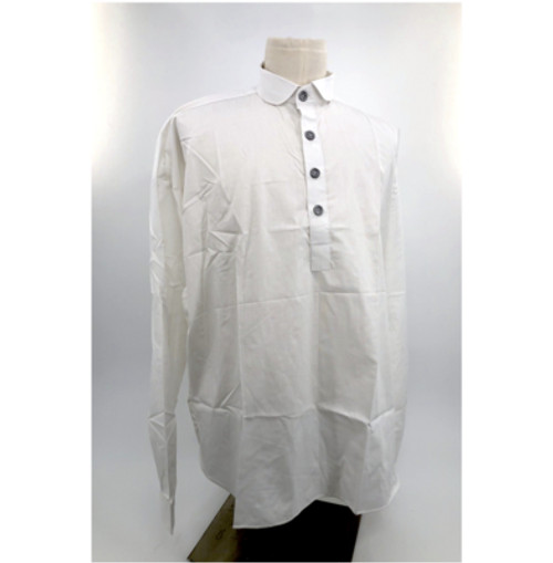 White Cotton Shirt - Four Metal Button Closure Size Large