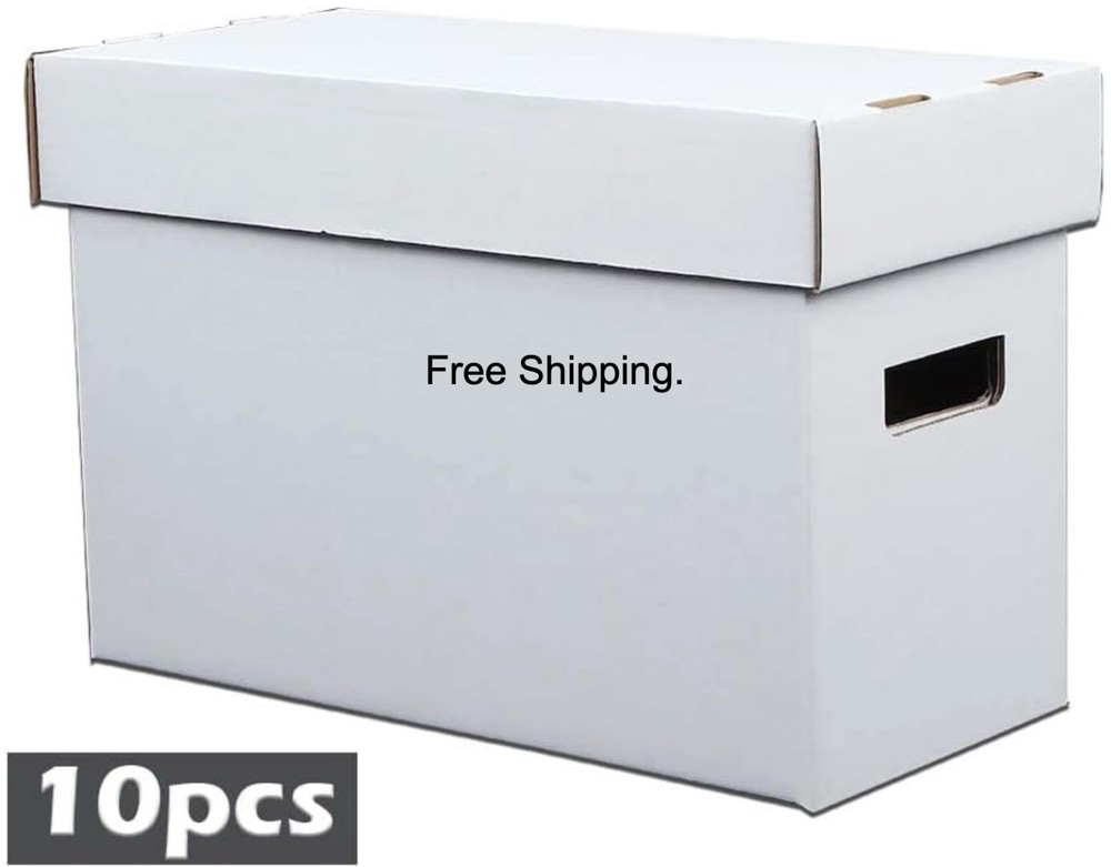 10Pcs Comic Books Storage Boxes Short Holds 150-175 Stackable Durable Archive***