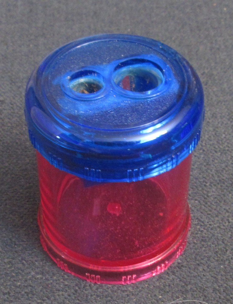 Red and Blue 2" Round Pencil Sharpener