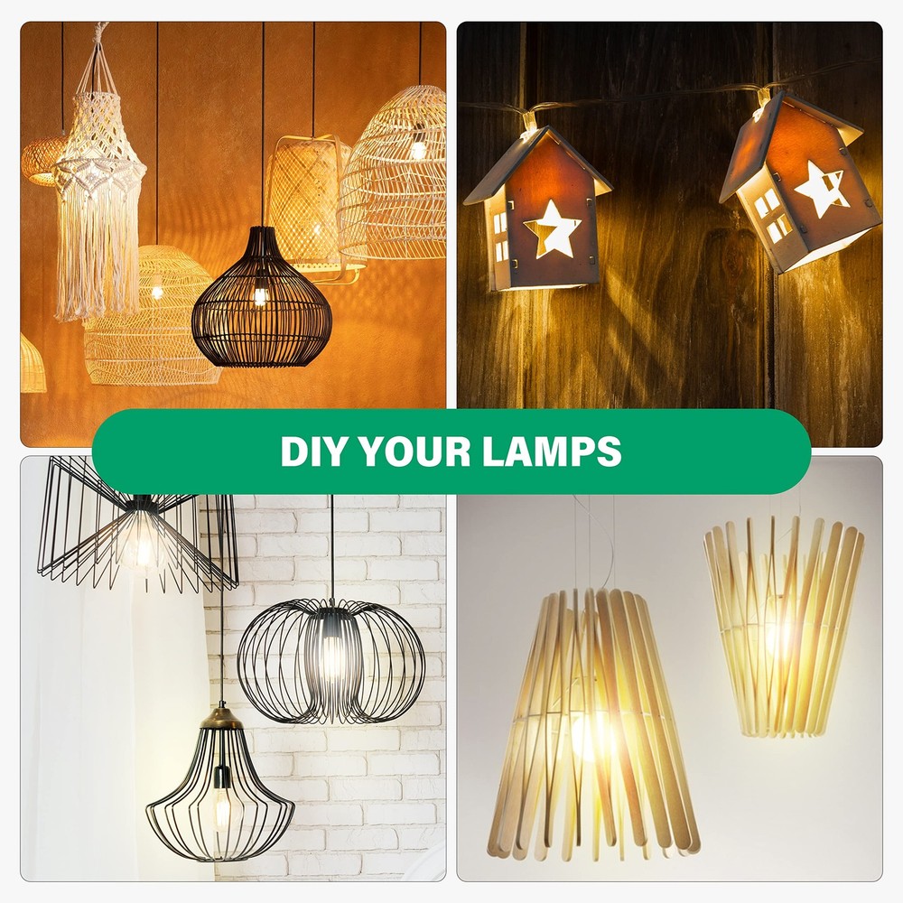 20ft Extension Hanging Lantern Pendant Light Cord Cable with E26 Socket, On/O...