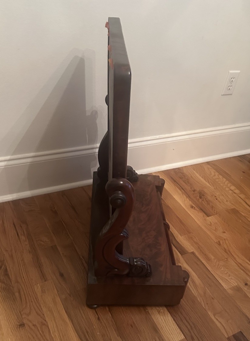 Antique English Georgian Mahogany Shaving Stand Dressing Table w Swing Mirror