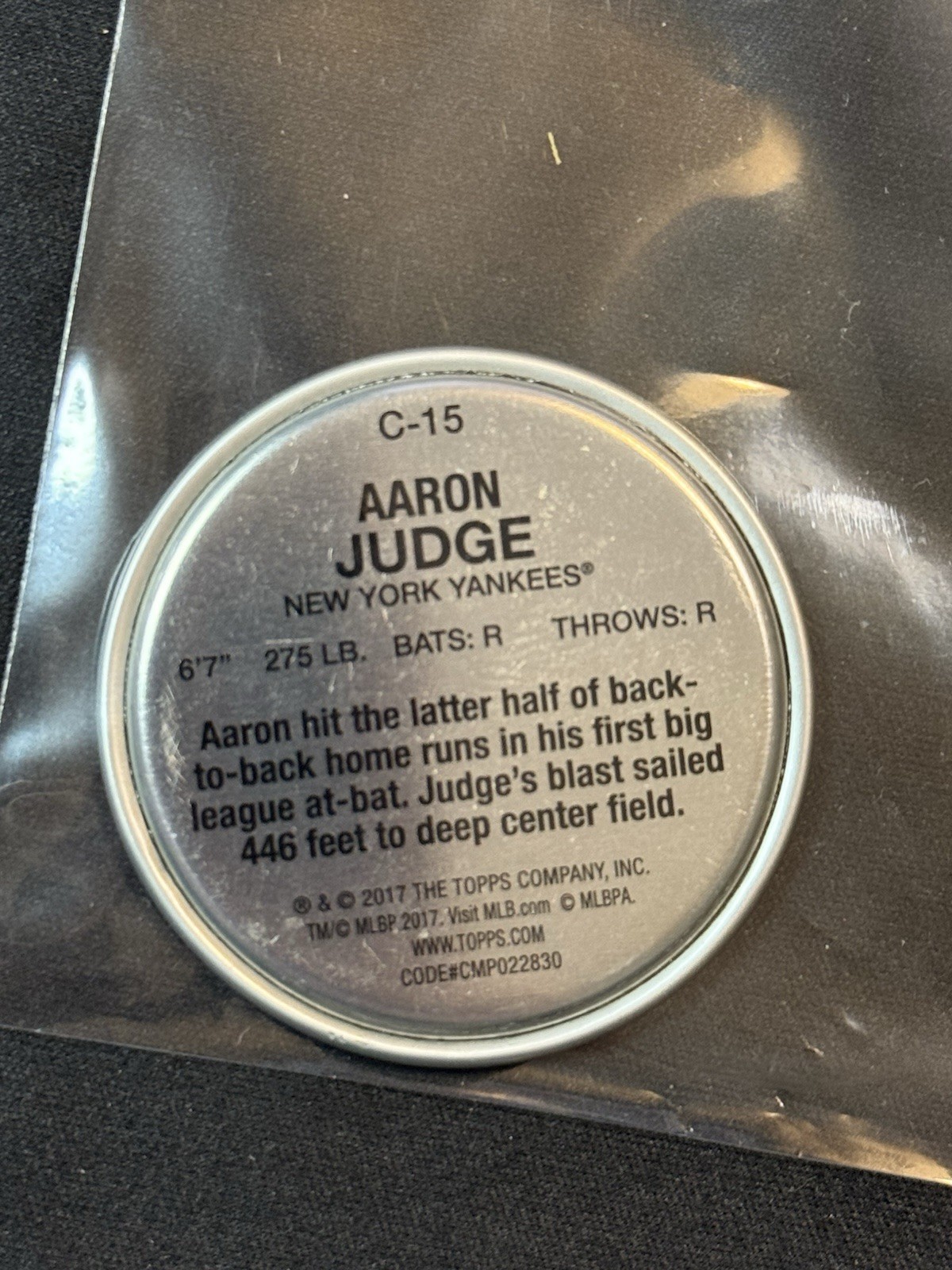 2017 AARON JUDGE ROOKIE TOPPS ARCHIVES BASEBALL COIN #C-15**NM**