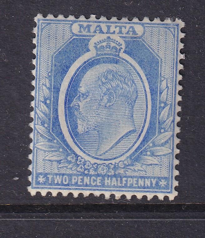 MALTA, 1911 KEVII , Mult CA, 2 1/2d. Bright Blue, lhm.