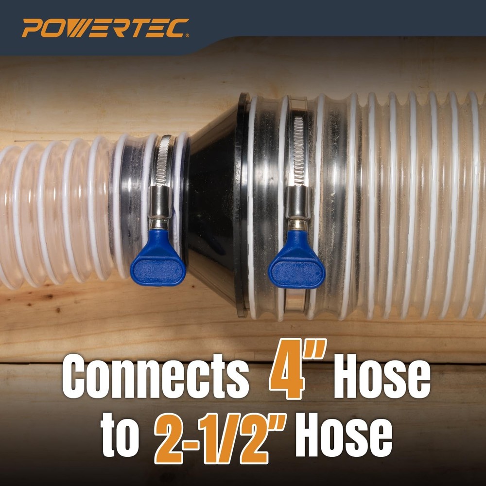 POWERTEC 70136 4" to 2-1/2" Cone Reducer, Reducer