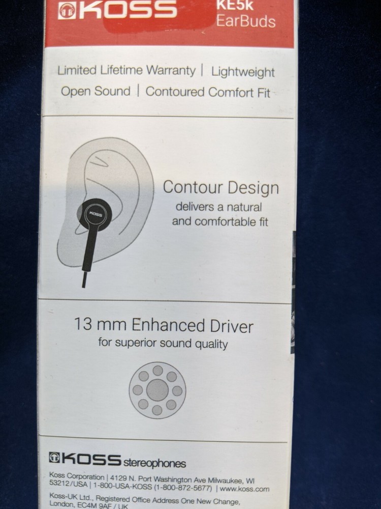 KOSS 191651 KE5 Earbuds (Black)