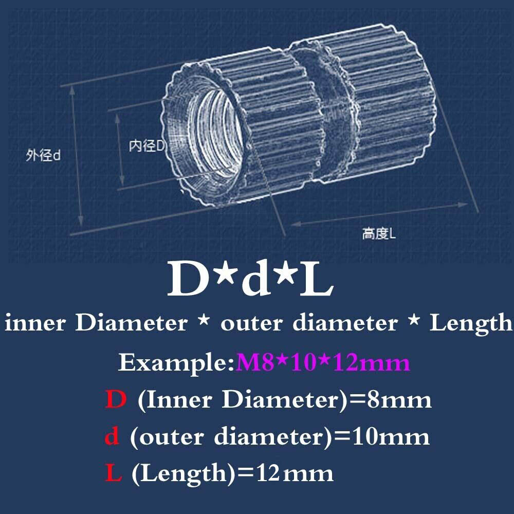 M4 Outer Diameter 5mm/6mm Brass Knurled Nuts Threaded Round Insert Embedded Nuts