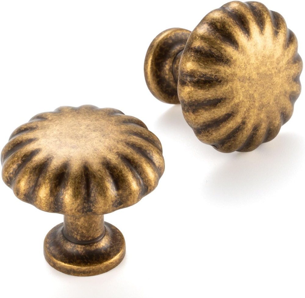 30 Antique Brass Cabinet Knobs - Vintage Drawer Pulls for Home Decor