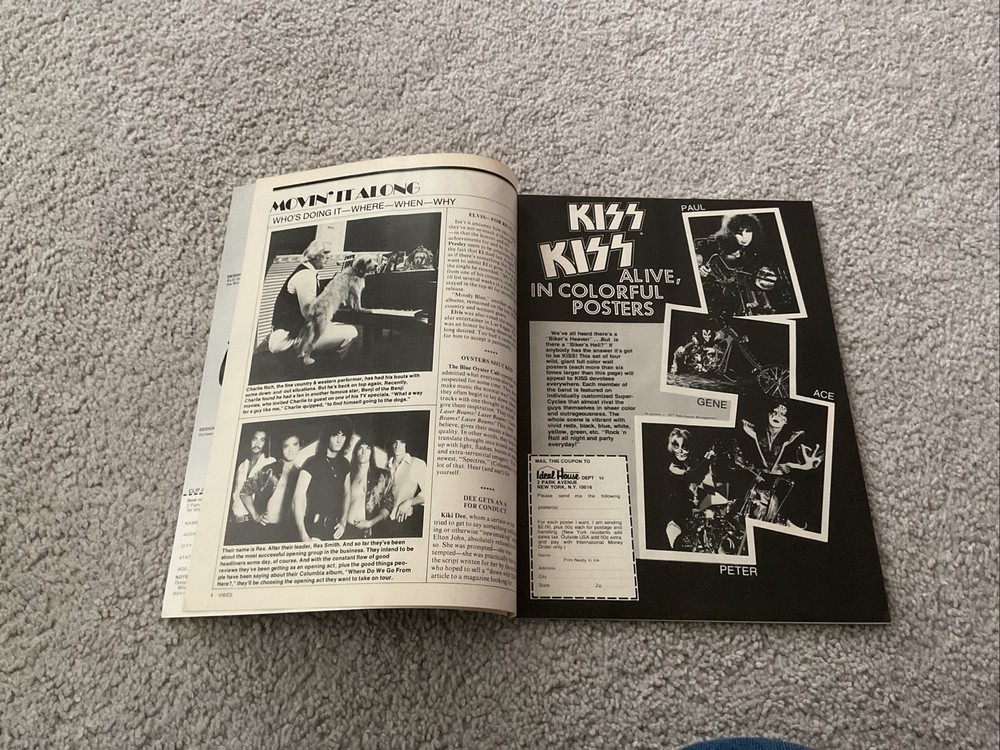 VIBES MAGAZINE 1978 LOT OF 3 KISS POSTER LED ZEPPELIN ROLLING STONES POSTER ROD