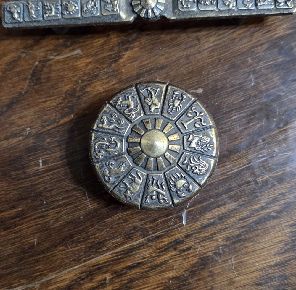 x3 Vintage Ajax Zodiac Drawer Pulls Knobs Handles