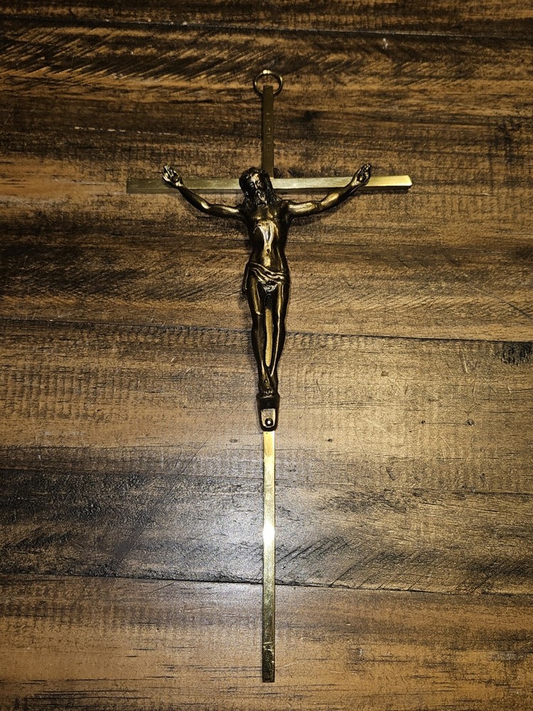 Vintage Solid Brass Crucifix / Cathloic Cross