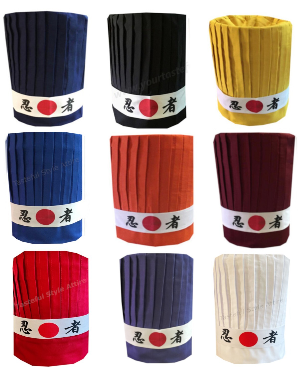 Custom Hibachi Chef Tall Hat Headband Hibachi chef uniform Teppanyaki chef hats