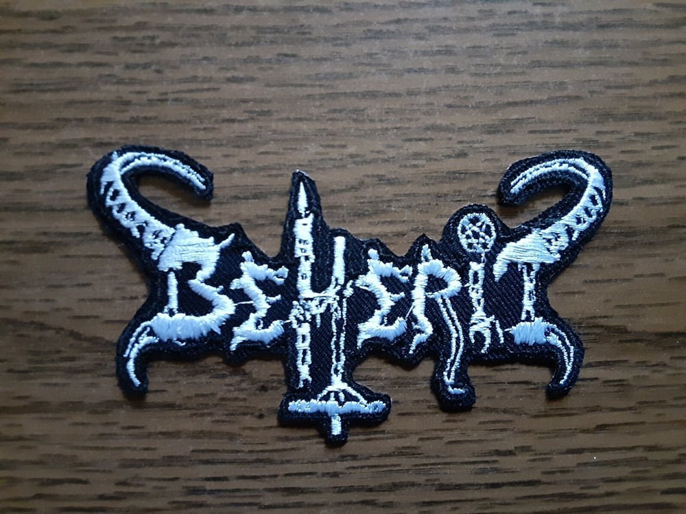 BEHERIT,IRON ON WHITE EMBROIDERED PATCH