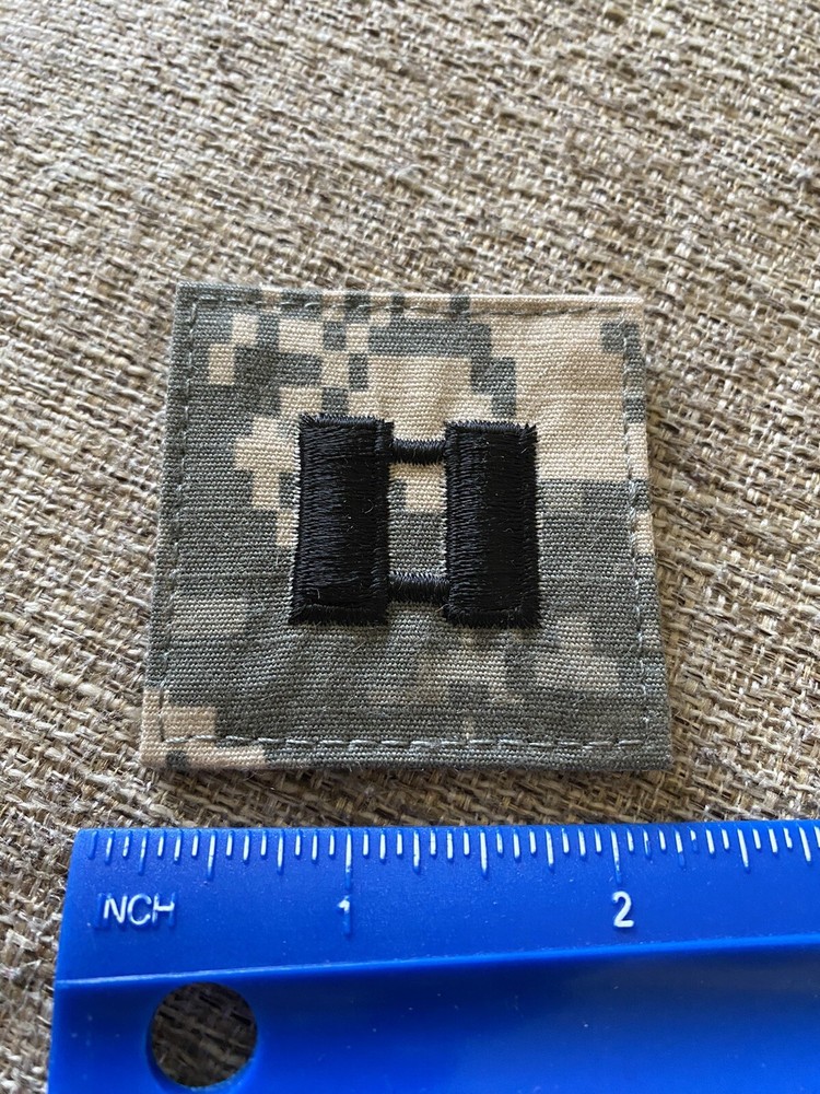US Army Captain CPT O-3 Rank ACU Hook / Loop Pattern Military Patch INV6255