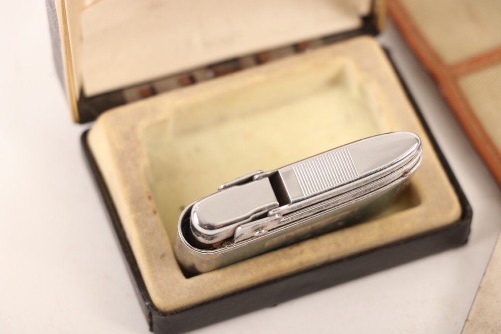 LG444 WWII Era Shaving Mirror and Bentley Butane Lighter