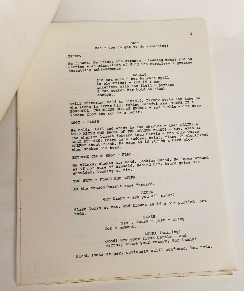 FLASH GORDON / Samuel A. Peeples 1979 TV Script, "Chapter Eleven: King Flash"