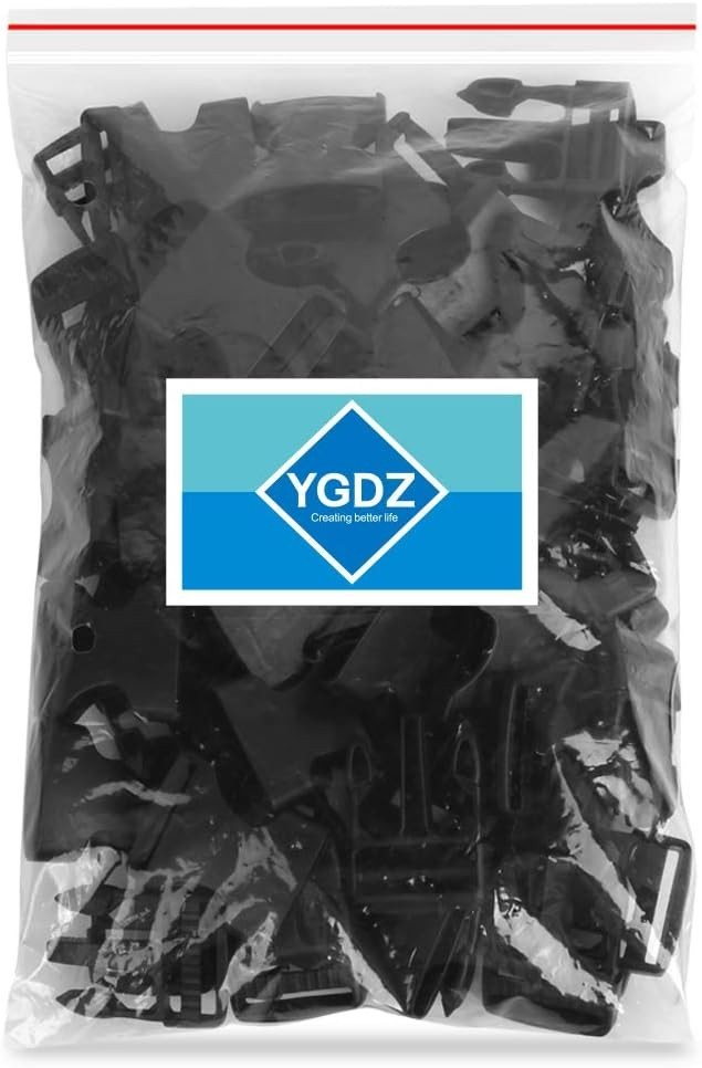1 In Buckles 30 Pack Plastic Quick Release Parachute Buckles Backpack Strap Blac