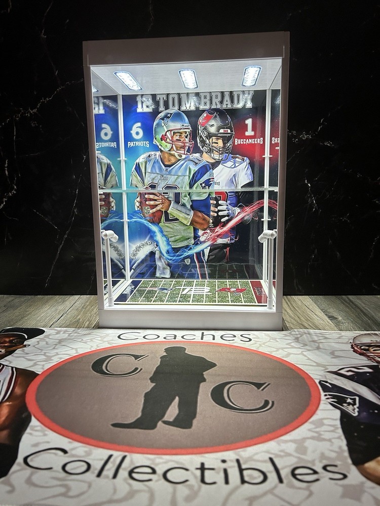Tom Brady Custom Mini Helmet Display With LED Lights - Patriots