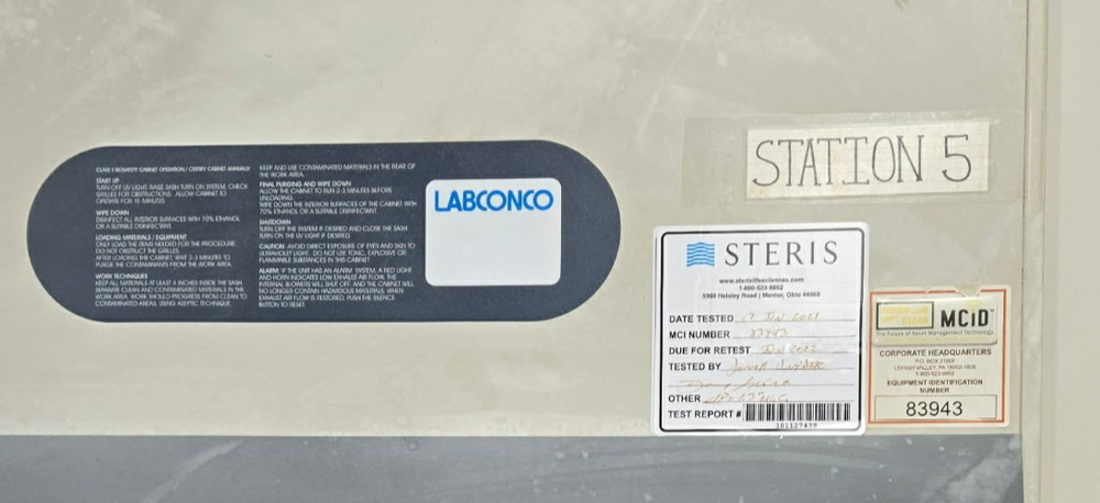 Labconco Biosafety Cabinet Class II A2 Logic Series