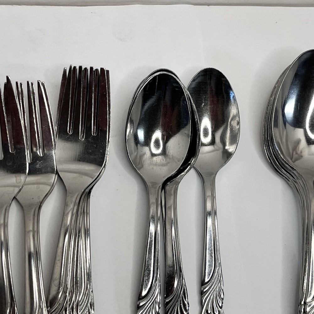 28 PIECES Hampton Silversmiths Stainless Flatware Danube Pattern fork spoon SL