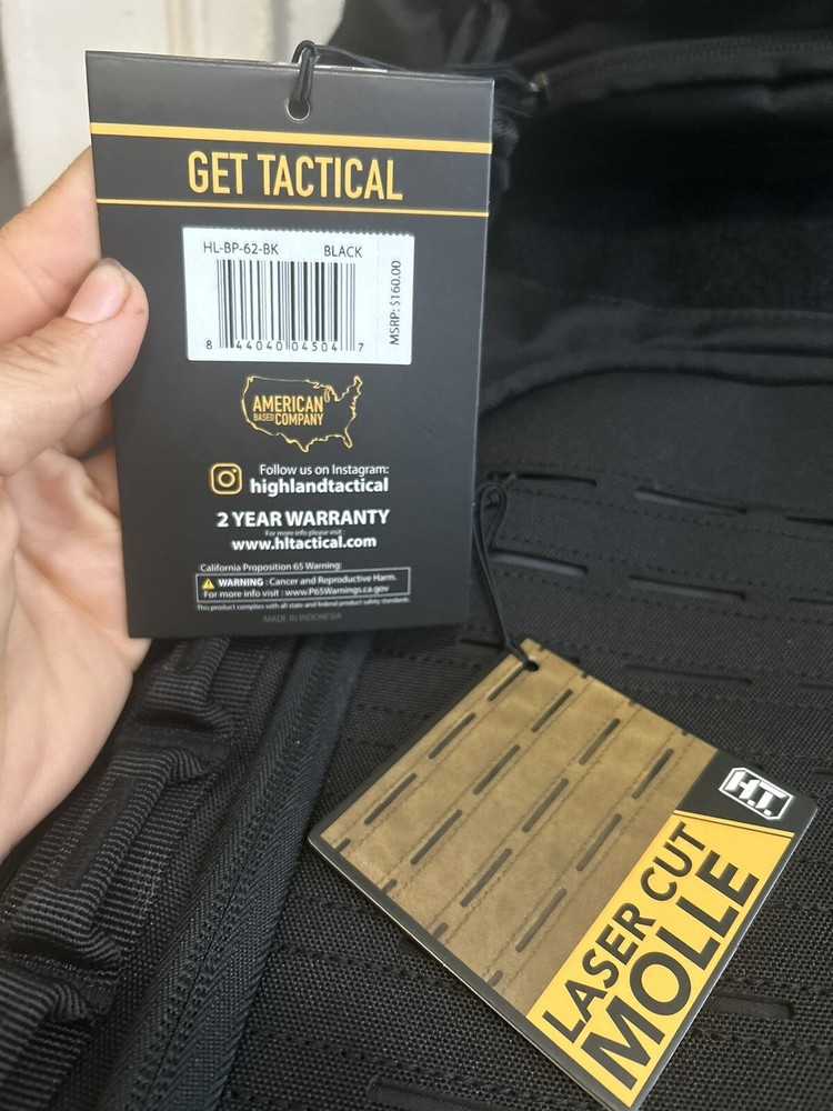 Highland Tactical Backpack - Foxtrot - Black