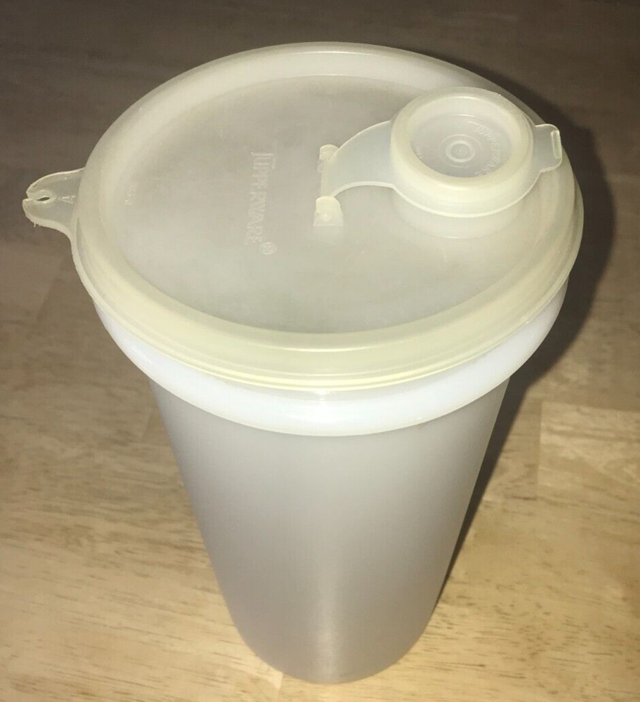 Vintage Tupperware White Beverage Pitcher 563-8, Lid, Cap