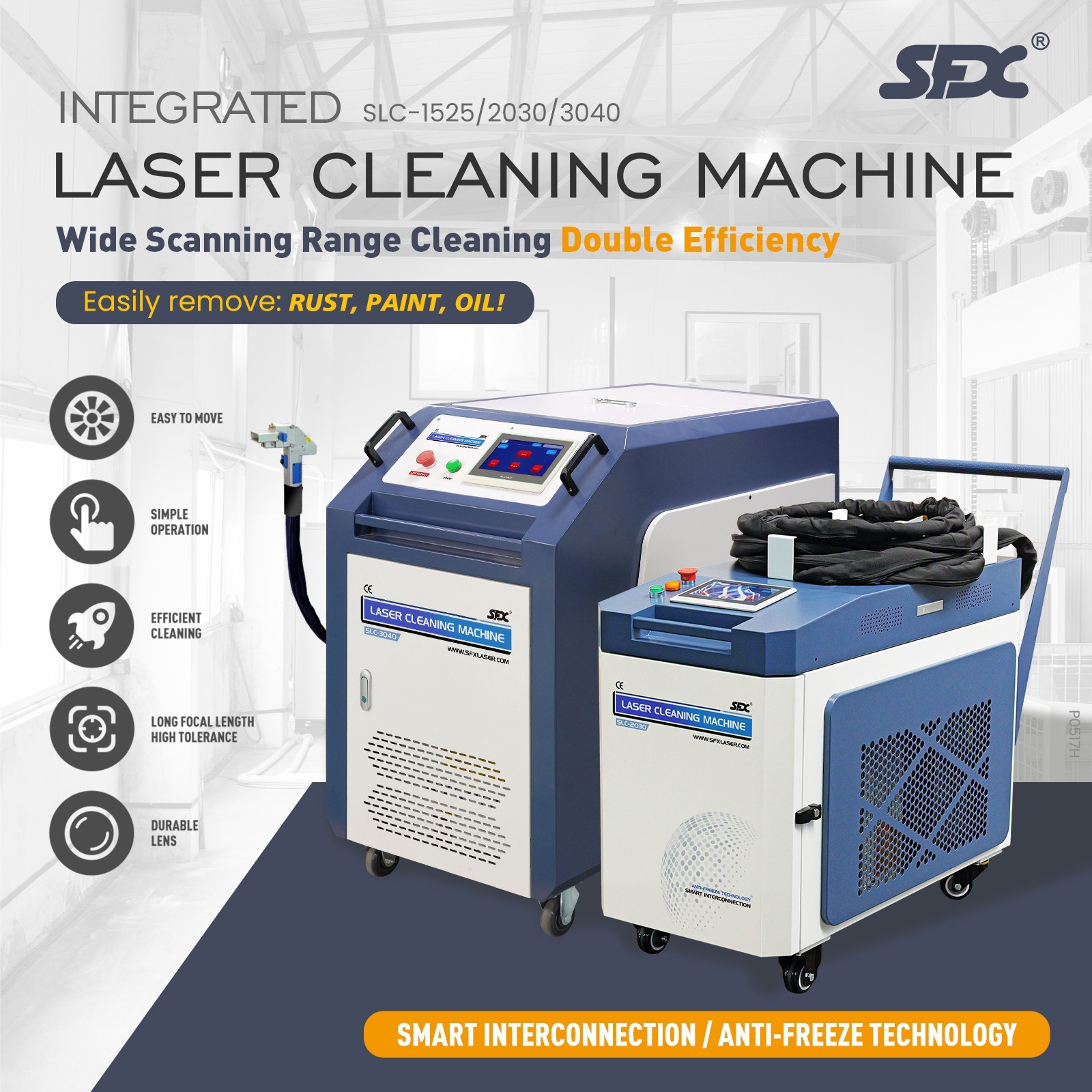 US SFX 2KW Used Fiber Laser Cleaning Machine Metal Rust Paint Removal 90% New
