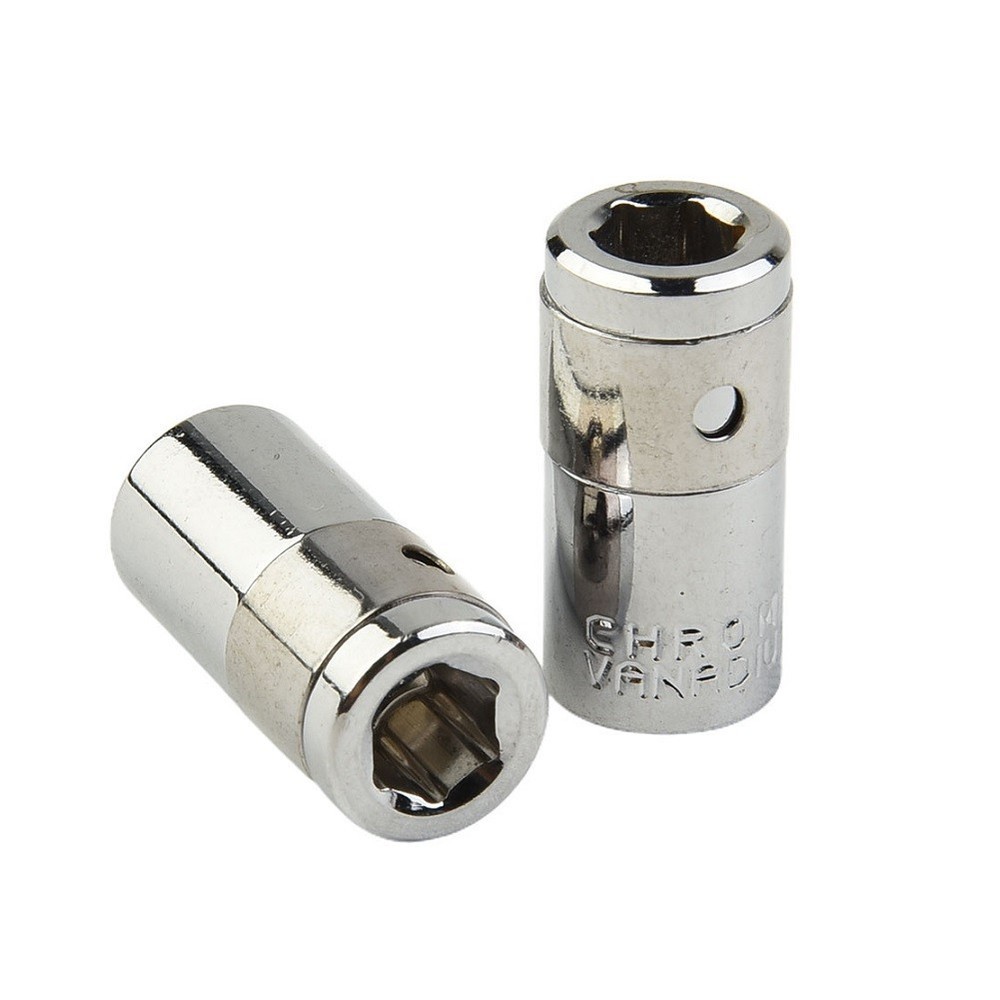 2x 1/4 Square Drive To 1/4 Hex Socket Bits Converter Screwdriver Bit Adapter