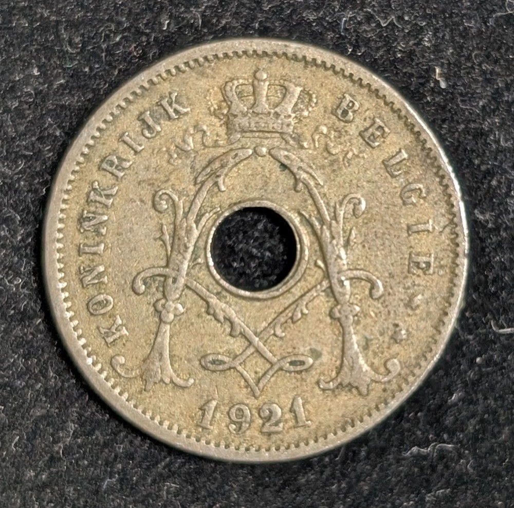 1921 Belgium 5 Centimes Circulated KM# 67