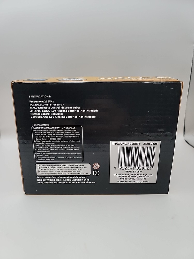 NEW, REMOTE CONTROL DISNEY PIXAR WALL-E FIGURE