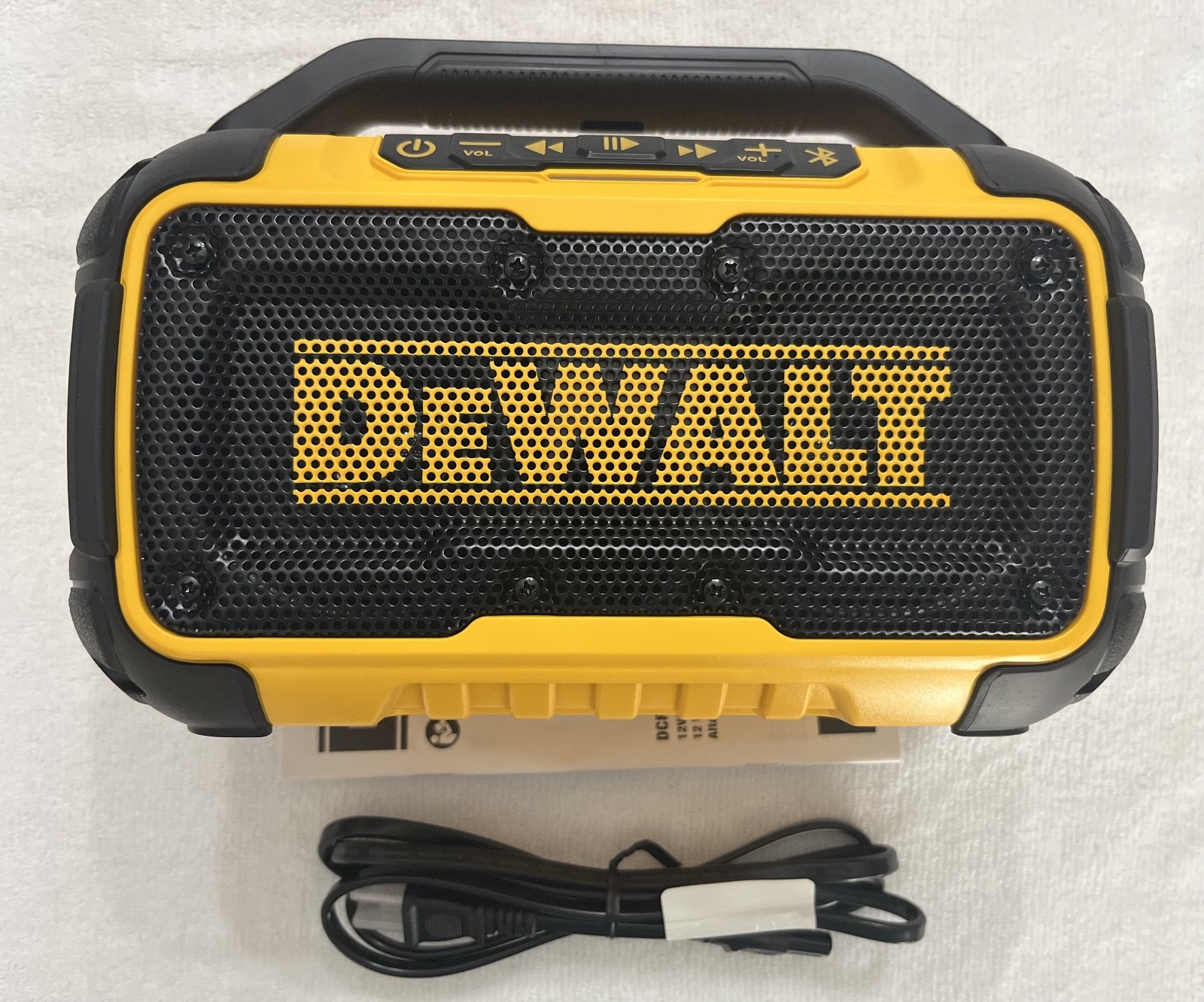 New Dewalt DCR010 12V/20V Max Bluetooth Speaker Cordless, AC Corded USB Port