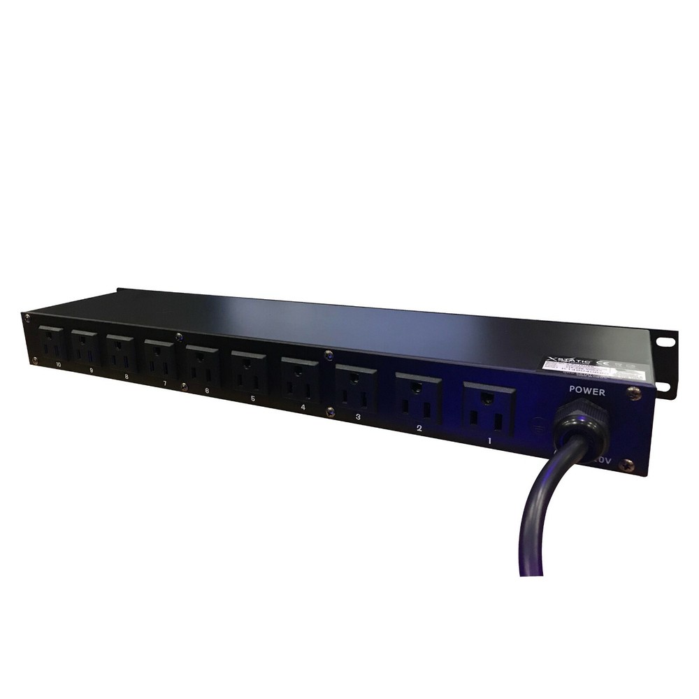 ProX X-PC10USB 10 Plug Rack Mount Power Distribution Switch With 2 USB Charging