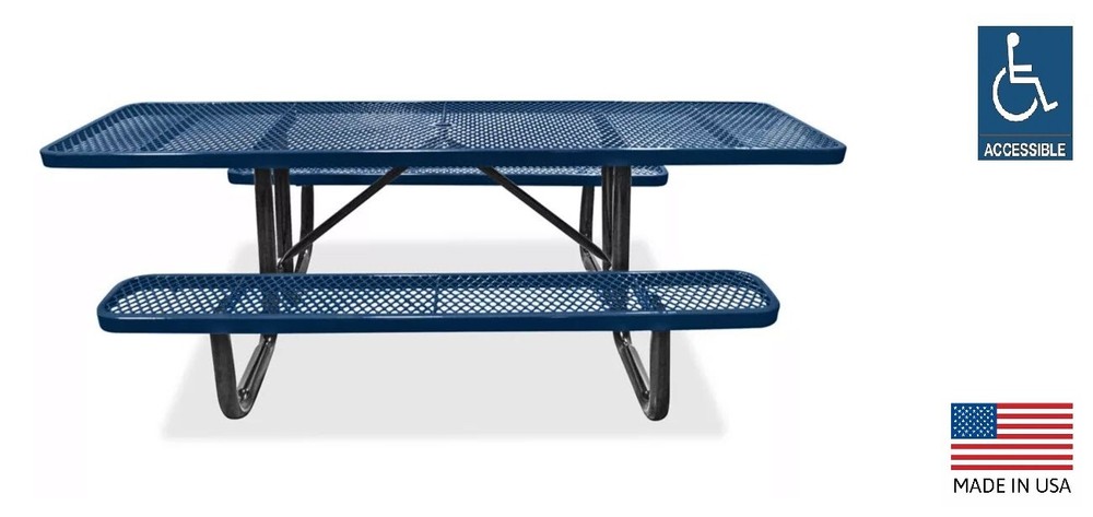 PICNIC TABLE Commercial - ADA Wheelchair Accessible - 8 Ft Rectangular