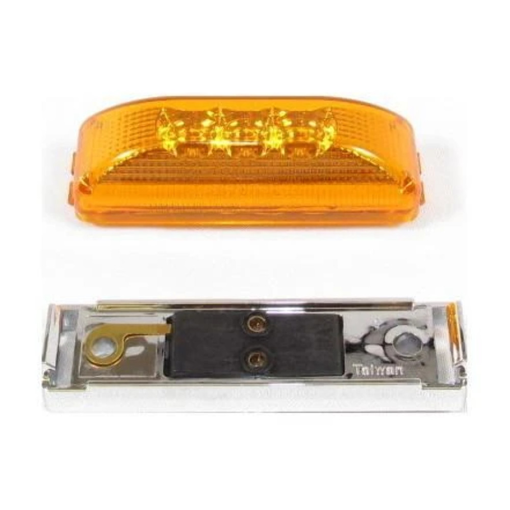 Amber Rectangular Side Marker Led Light with 3 LEDs and Amber Lens