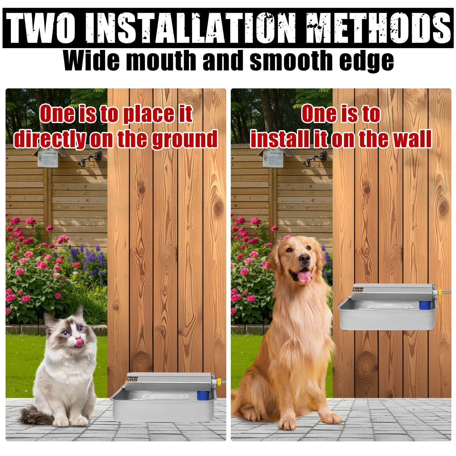 2 Gallons 304 Stainless Steel Automatic Water Dispenser for Pets & Livestock