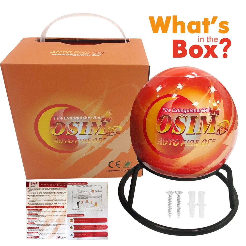 6-Pack Automatic Self-Exciting Fire Extinguisher Ball with Hook and Mount