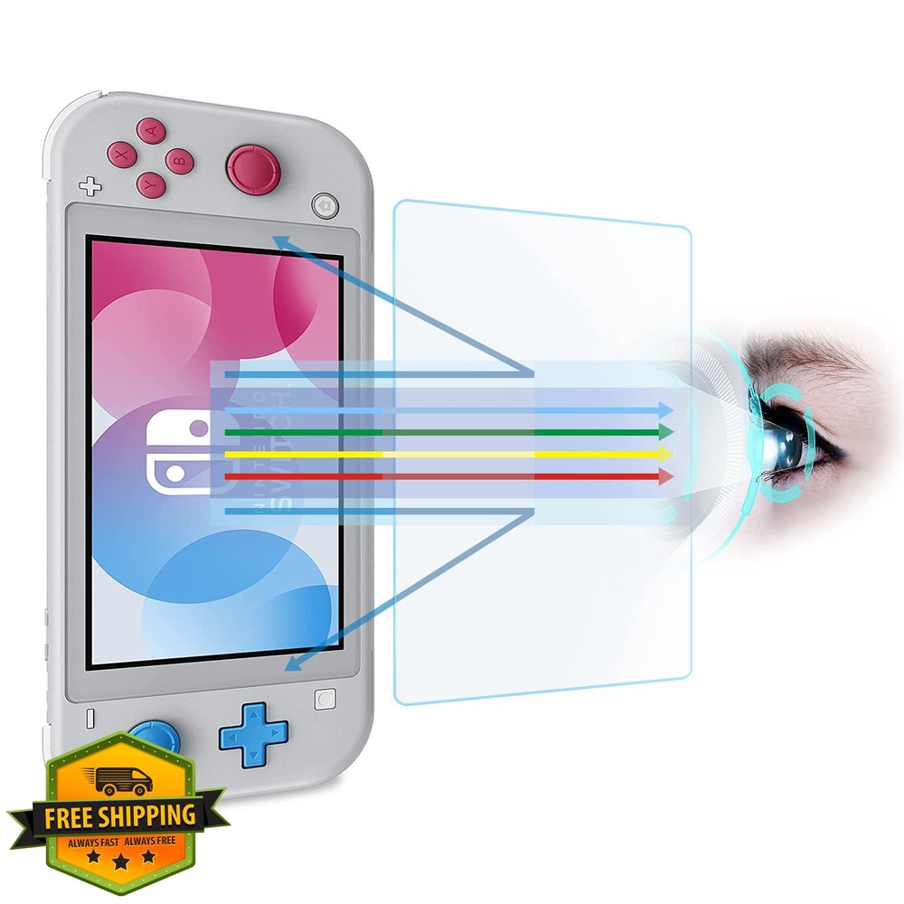 Switch Lite Tempered Glass Screen Protector 2 Pack Anti Blue Light 9H