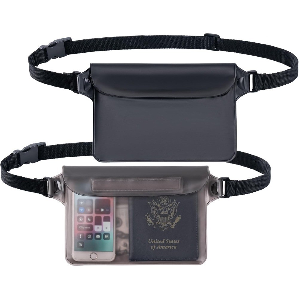 2-Pack Waterproof Pouch with Adjustable Waist Strap | Screen Touch Sensitive
